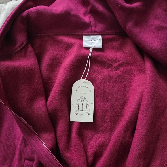 Target Blogilates Women's Marshmallow Full Zip Hooded Sweatshirt Burgundy - Picture 5 of 5